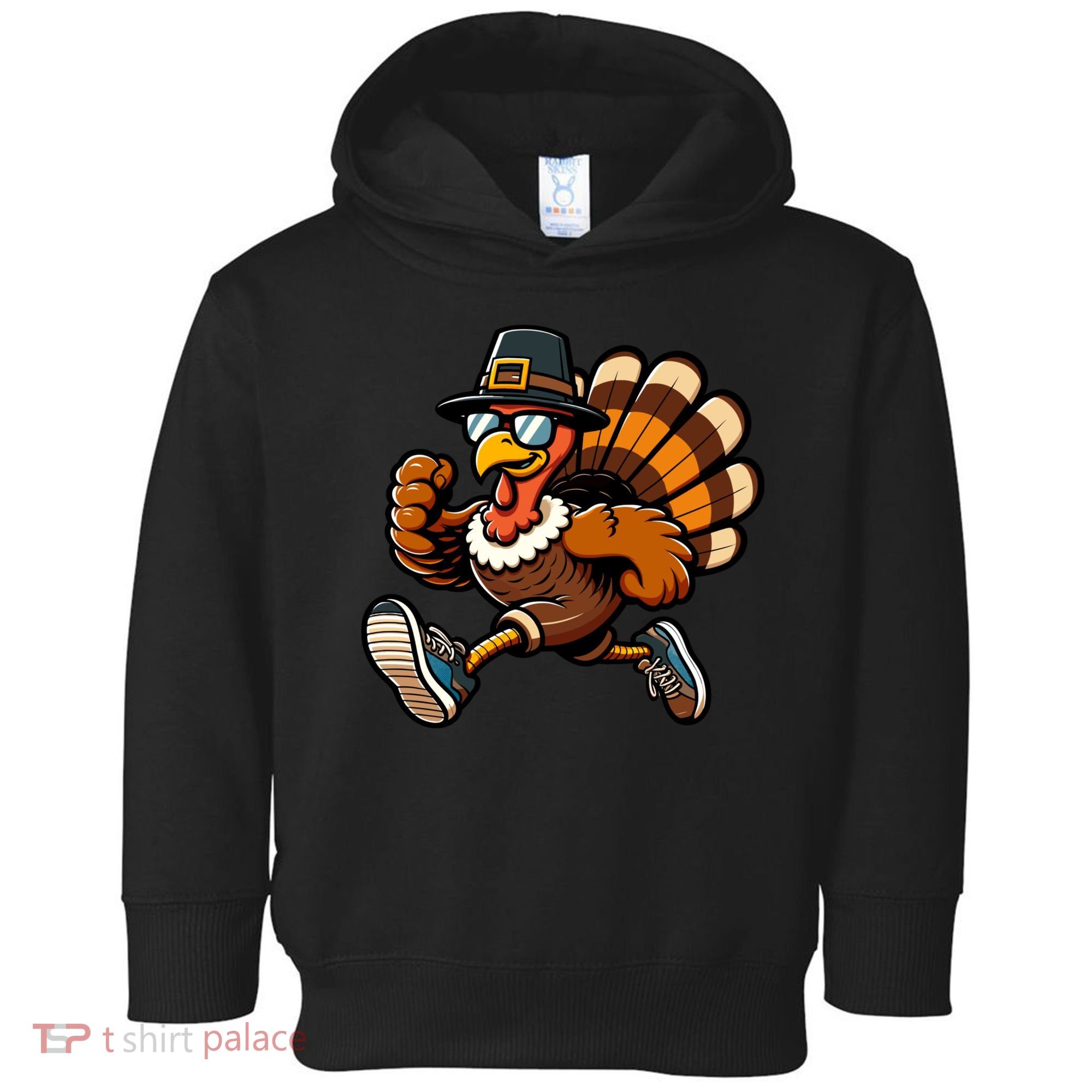 Running Turkey Turkey Trot Running Thanksgiving Toddler Hoodie