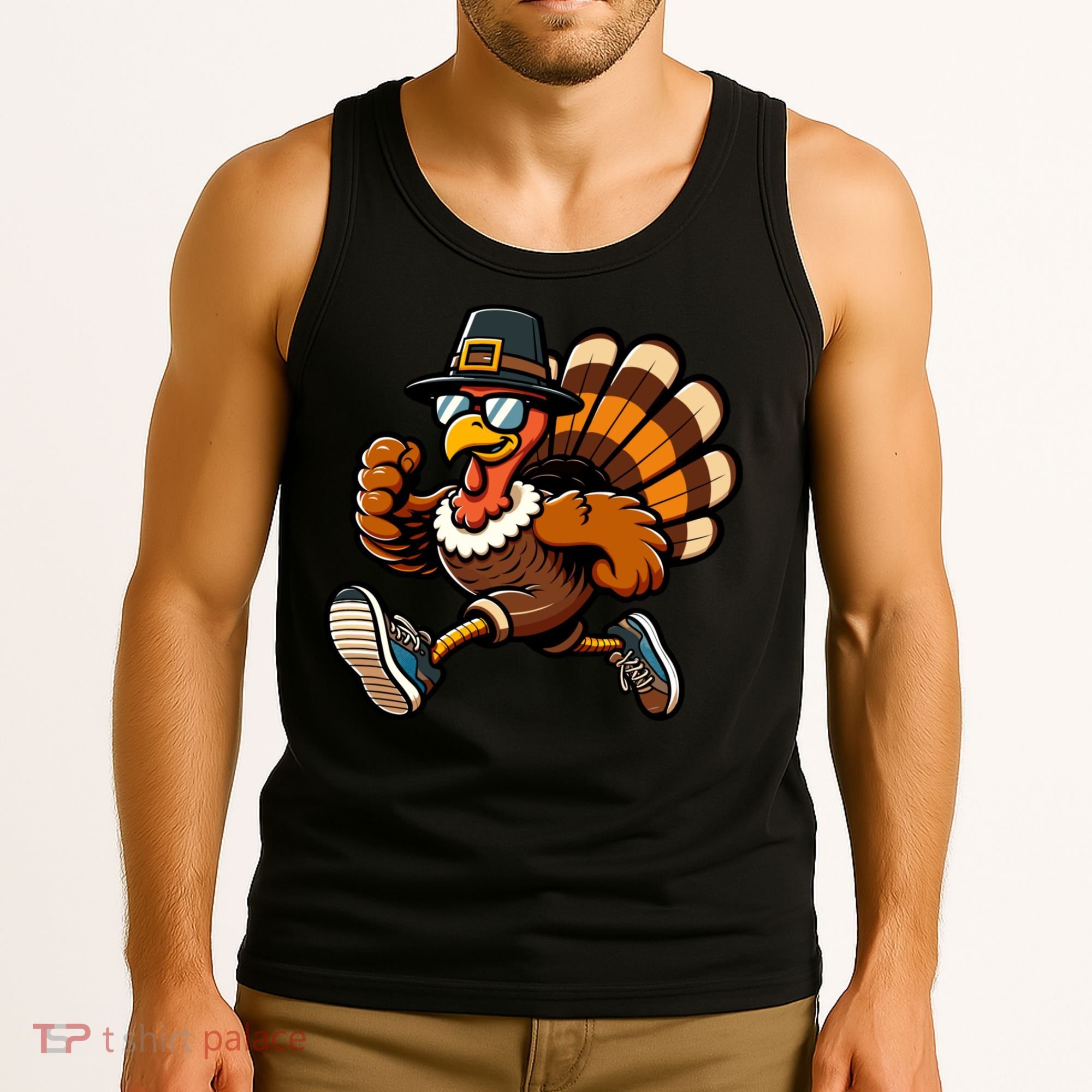 Running Turkey Turkey Trot Running Thanksgiving Tank Top