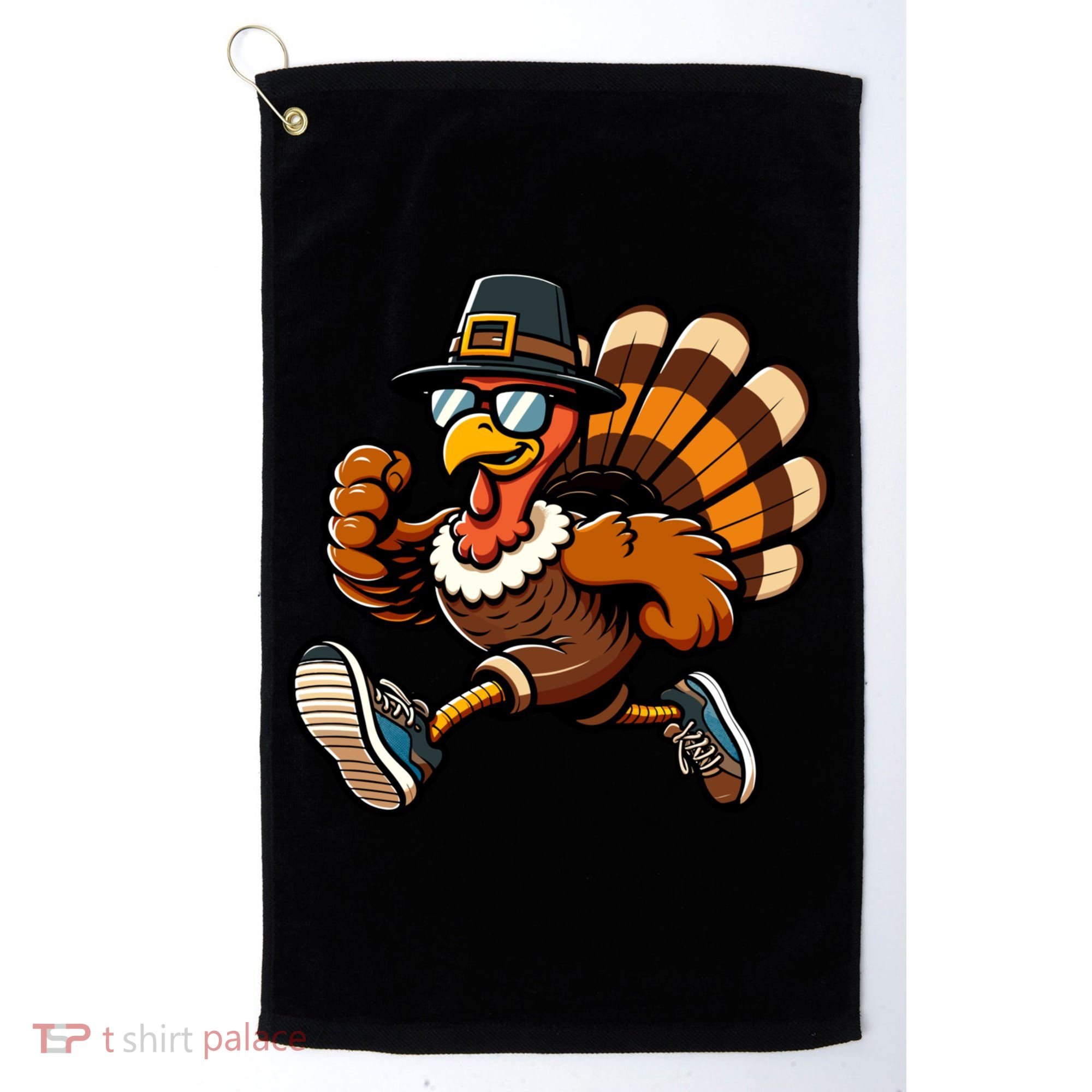 Running Turkey Turkey Trot Running Thanksgiving Golf Towel