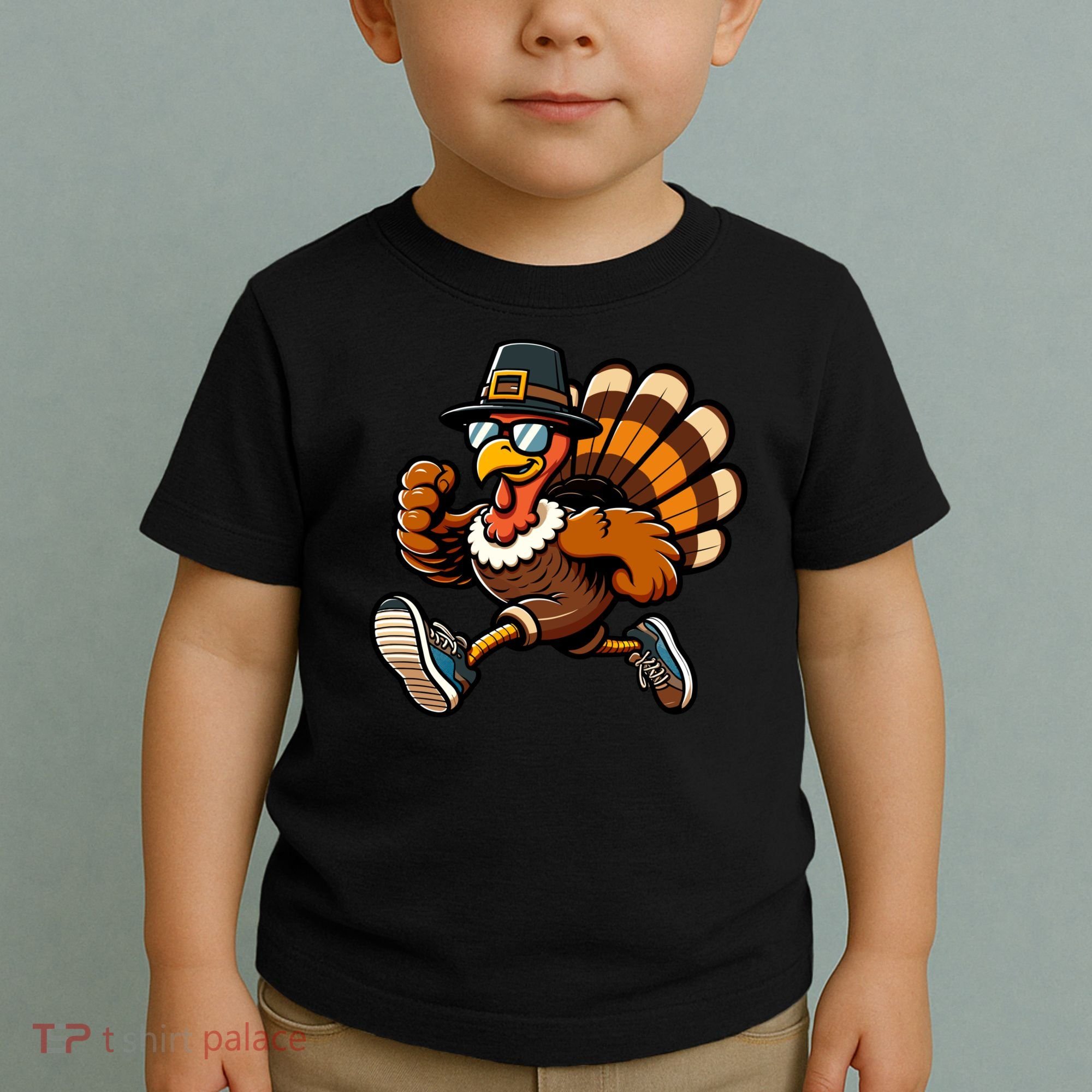 Running Turkey Turkey Trot Running Thanksgiving Toddler T-Shirt