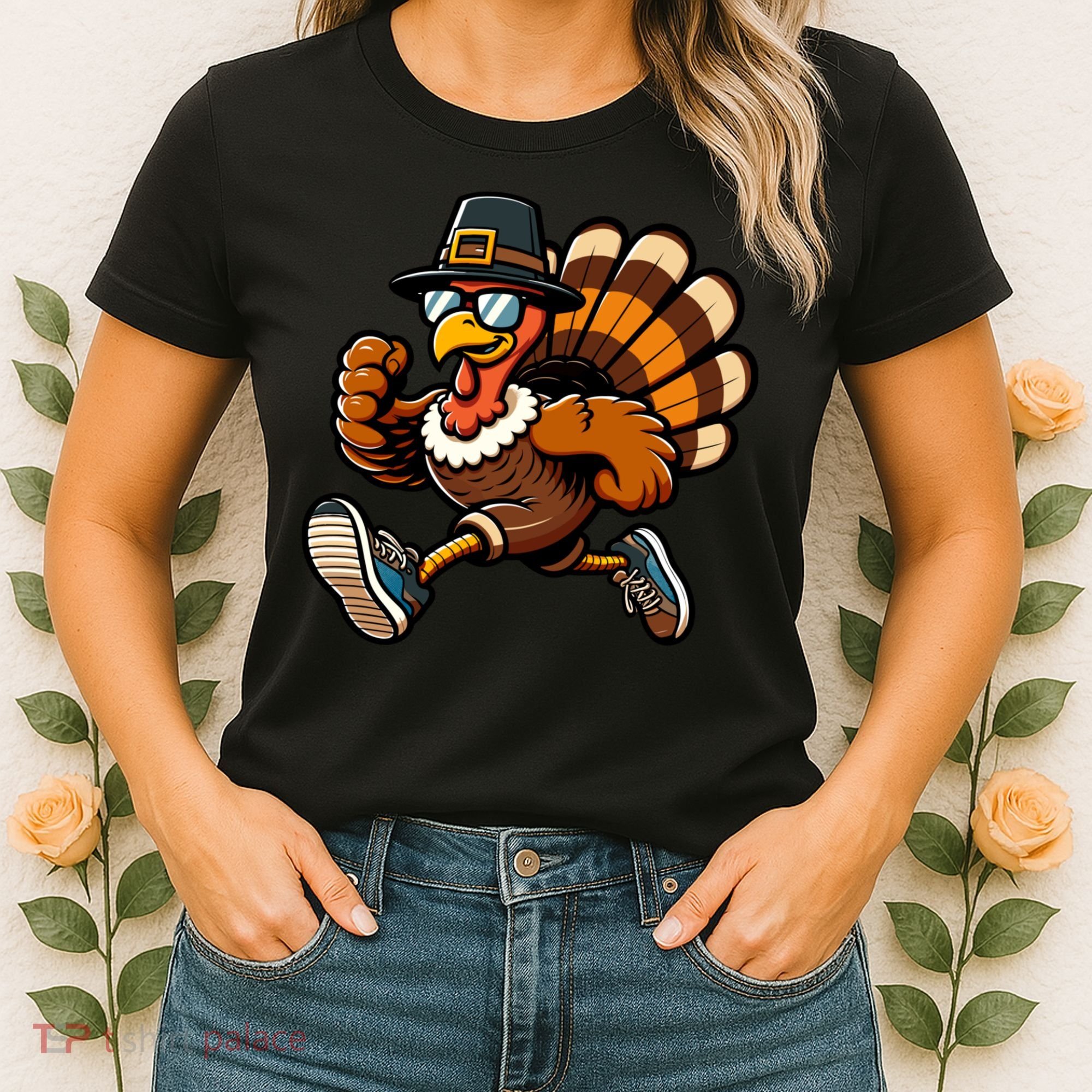 Running Turkey Turkey Trot Running Thanksgiving Women's T-Shirt