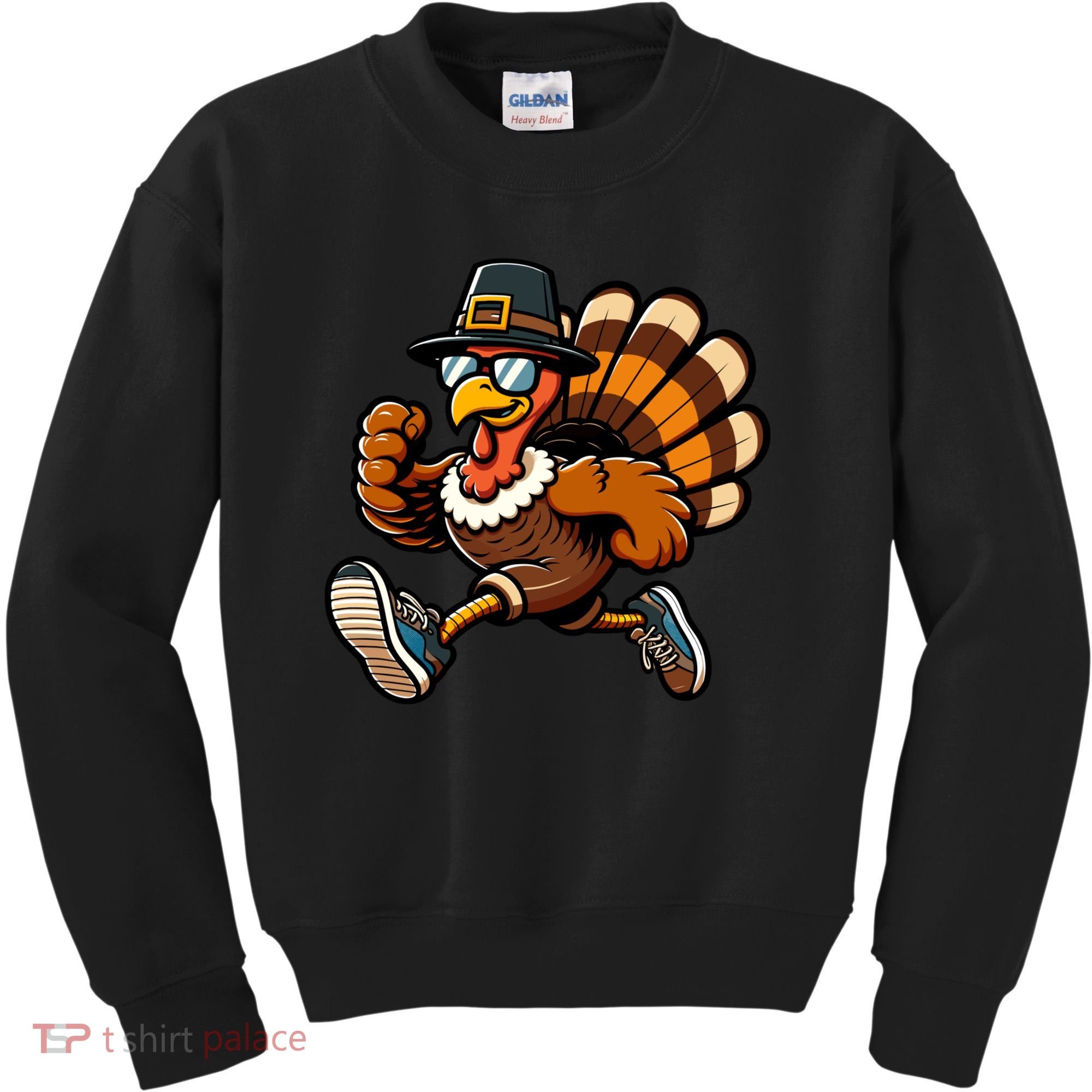 Running Turkey Turkey Trot Running Thanksgiving Kids Sweatshirt