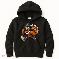 Running Turkey Turkey Trot Running Thanksgiving Kids Hoodie thumb 0