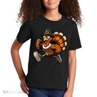 Running Turkey Turkey Trot Running Thanksgiving Kids T-Shirt thumb 2