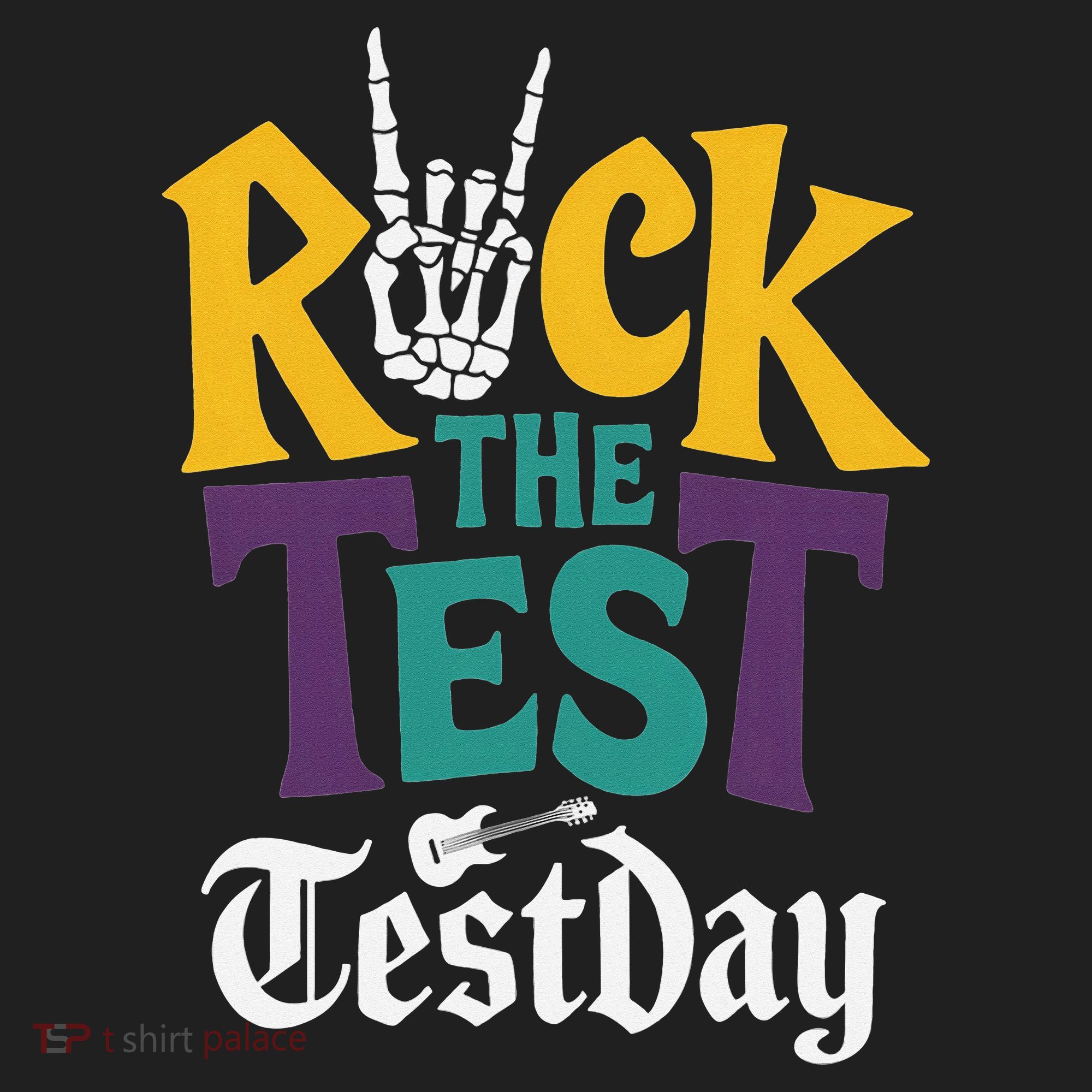 Rock The Test Testing Day Hand Skeleton Teacher Student Women's Sweatshirt