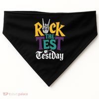 Rock The Test Testing Day Hand Skeleton Teacher Student USA-Made Doggie Bandana thumb 0