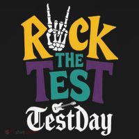 Rock The Test Testing Day Hand Skeleton Teacher Student Apron thumb 3