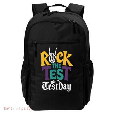 Rock The Test Testing Day Hand Skeleton Teacher Student Backpack