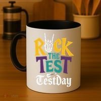 Rock The Test Testing Day Hand Skeleton Teacher Student Coffee Mug thumb 4