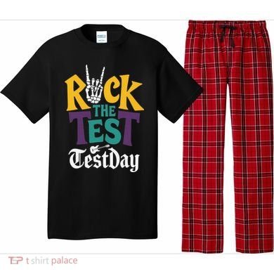 Rock The Test Testing Day Hand Skeleton Teacher Student Pajama Set