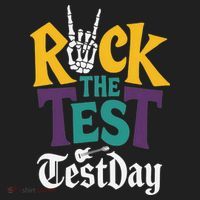 Rock The Test Testing Day Hand Skeleton Teacher Student Tumbler thumb 3
