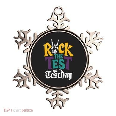 Rock The Test Testing Day Hand Skeleton Teacher Student Ornament