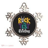 Rock The Test Testing Day Hand Skeleton Teacher Student Ornament thumb 0