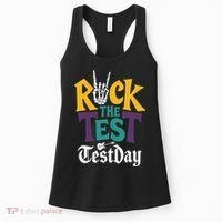 Rock The Test Testing Day Hand Skeleton Teacher Student Women's Tank Top thumb 0