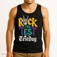 Rock The Test Testing Day Hand Skeleton Teacher Student Tank Top thumb 3