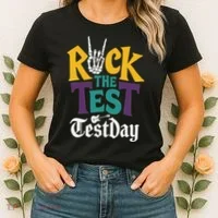 Rock The Test Testing Day Hand Skeleton Teacher Student Women's T-Shirt thumb 2