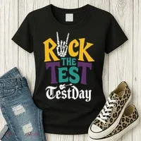 Rock The Test Testing Day Hand Skeleton Teacher Student Women's T-Shirt thumb 3
