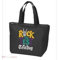 Rock The Test Testing Day Hand Skeleton Teacher Student Tote Bag thumb 3