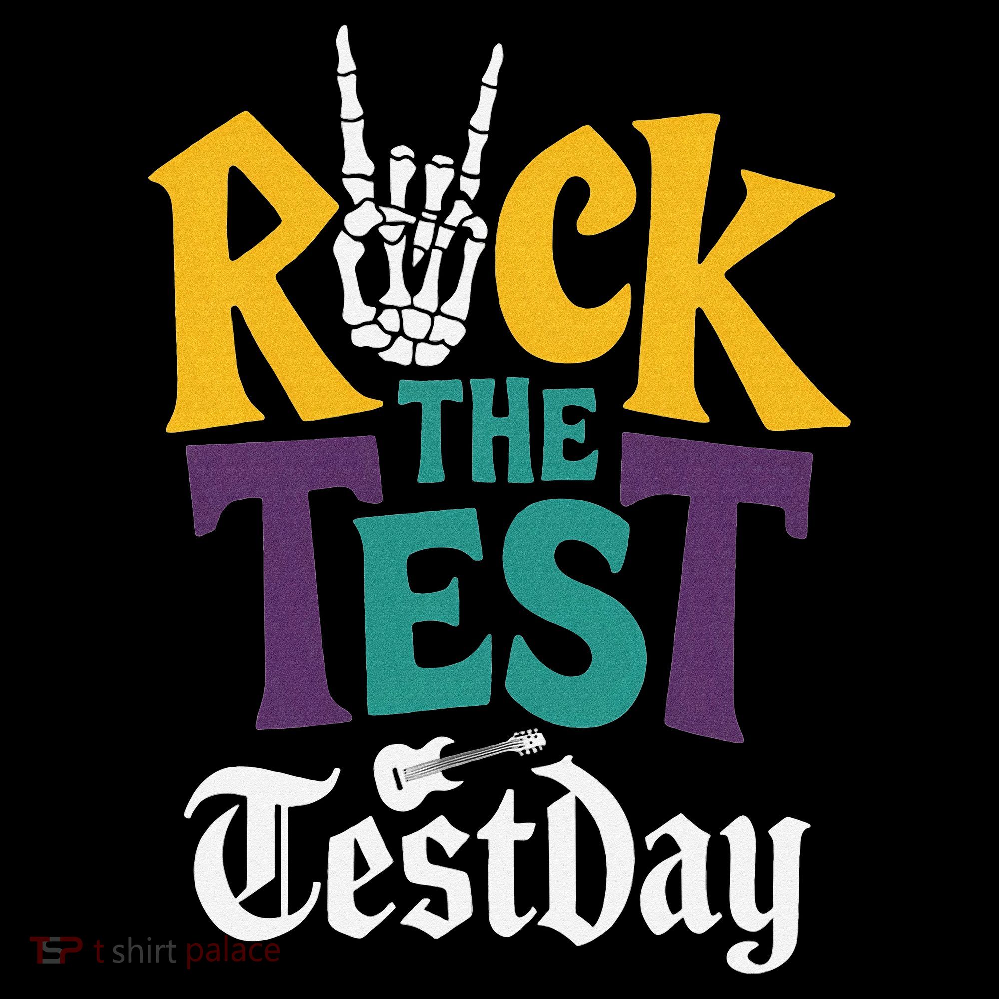 Rock The Test Testing Day Hand Skeleton Teacher Student Tote Bag