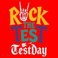 Rock The Test Testing Day Hand Skeleton Teacher Student Santa Hat thumb 1