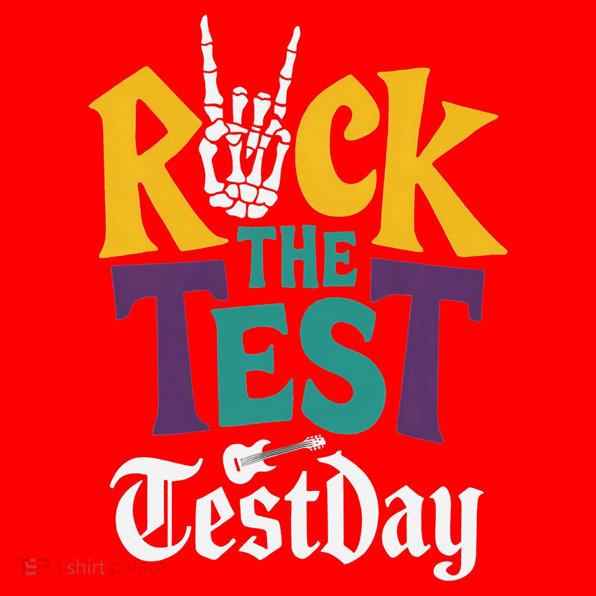 Rock The Test Testing Day Hand Skeleton Teacher Student Santa Hat