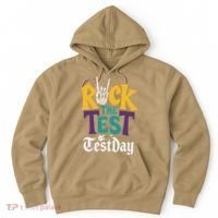 Rock The Test Testing Day Hand Skeleton Teacher Student Hoodie thumb 0