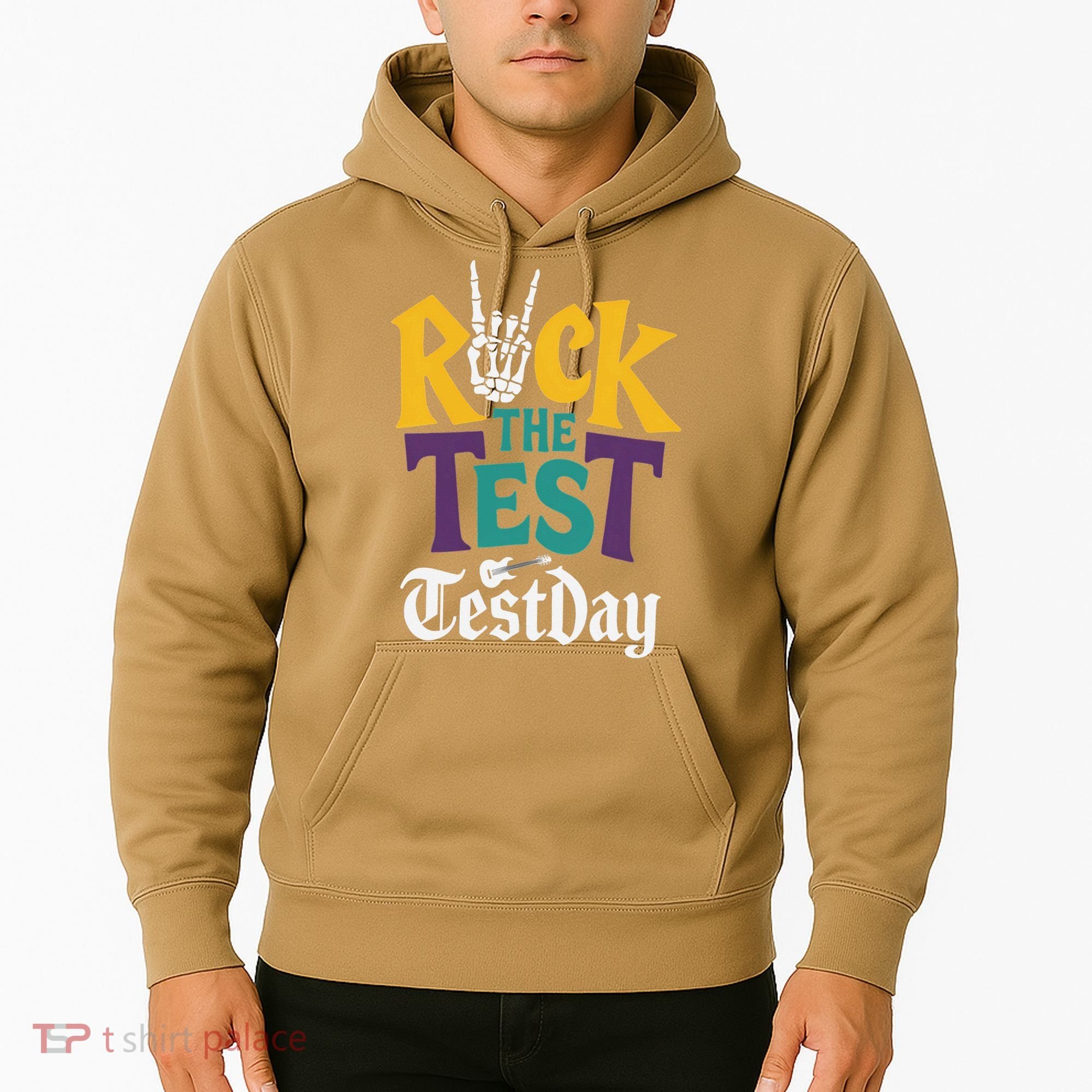 Rock The Test Testing Day Hand Skeleton Teacher Student Hoodie