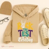 Rock The Test Testing Day Hand Skeleton Teacher Student Hoodie thumb 4