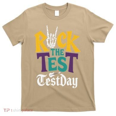 Rock The Test Testing Day Hand Skeleton Teacher Student T-Shirt
