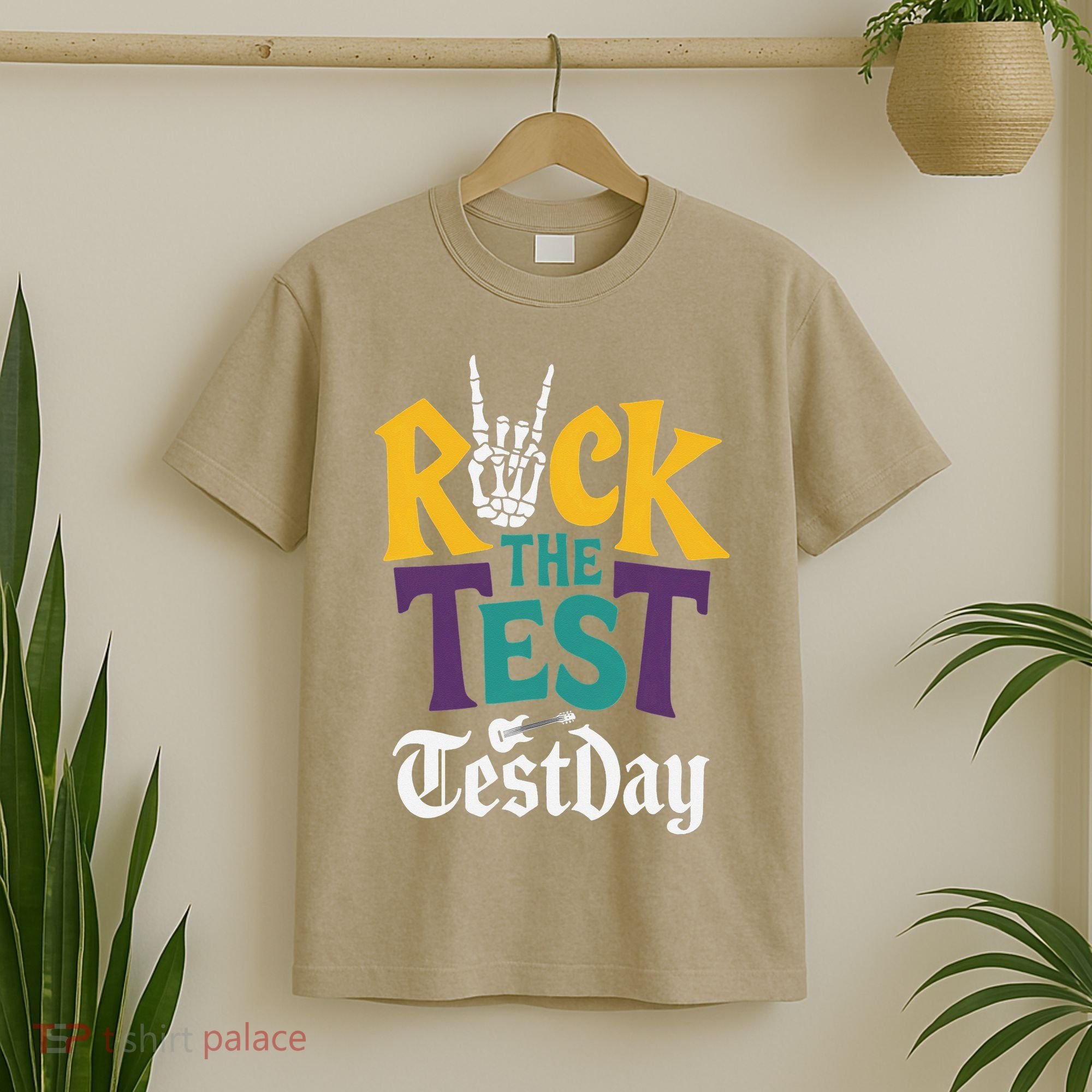 Rock The Test Testing Day Hand Skeleton Teacher Student T-Shirt