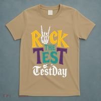 Rock The Test Testing Day Hand Skeleton Teacher Student T-Shirt thumb 5
