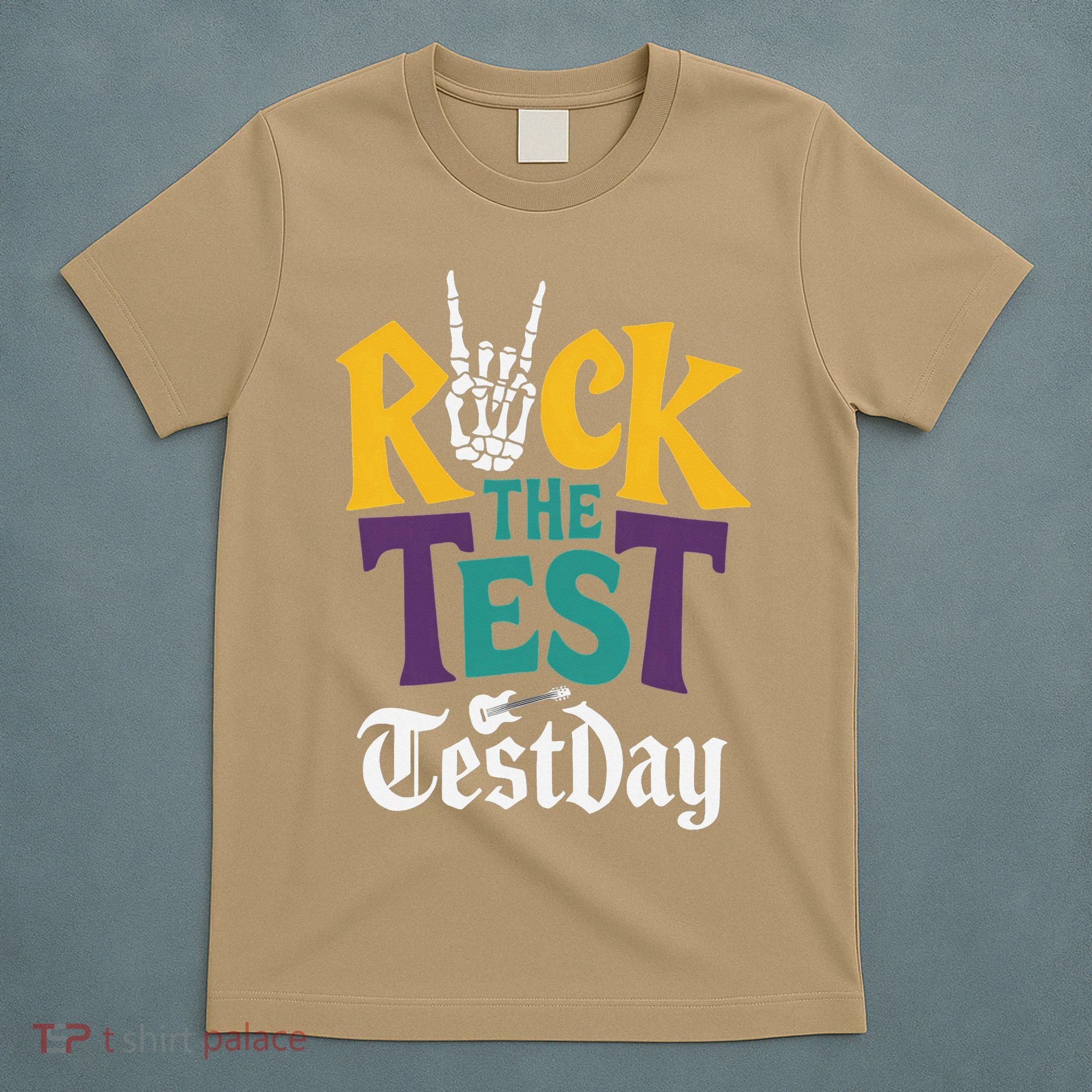 Rock The Test Testing Day Hand Skeleton Teacher Student T-Shirt