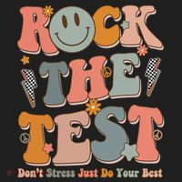 Rock The Test Dont Stress Just Do Your Best Teacher Retro Women's Sweatshirt thumb 2