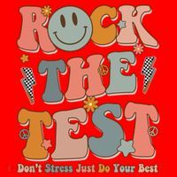 Rock The Test Dont Stress Just Do Your Best Teacher Retro Santa Hat thumb 1