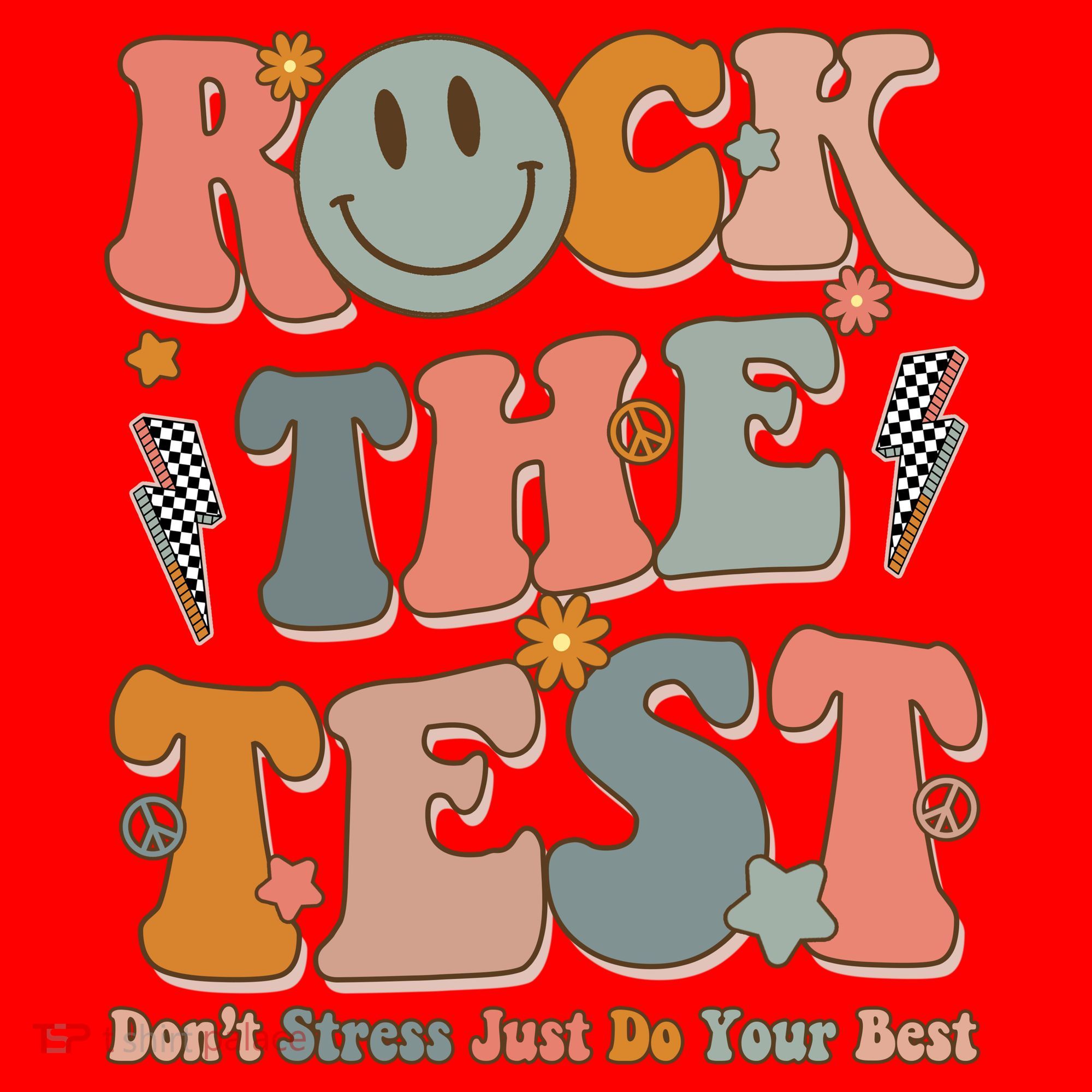 Rock The Test Dont Stress Just Do Your Best Teacher Retro Santa Hat