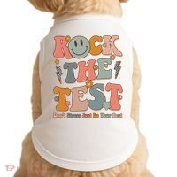 Rock The Test Dont Stress Just Do Your Best Teacher Retro Doggie Tank thumb 0