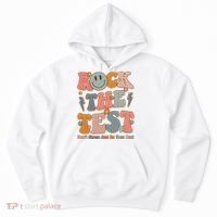Rock The Test Dont Stress Just Do Your Best Teacher Retro Hoodie thumb 0