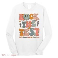 Rock The Test Dont Stress Just Do Your Best Teacher Retro Long Sleeve Shirt thumb 0