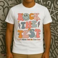 Rock The Test Dont Stress Just Do Your Best Teacher Retro T-Shirt thumb 3