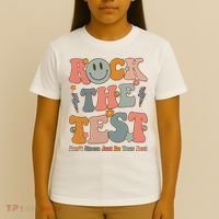 Rock The Test Dont Stress Just Do Your Best Teacher Retro T-Shirt thumb 4