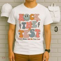 Rock The Test Dont Stress Just Do Your Best Teacher Retro T-Shirt thumb 6