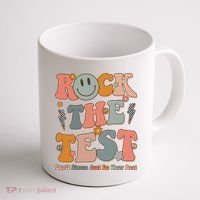 Rock The Test Dont Stress Just Do Your Best Teacher Retro Coffee Mug thumb 1