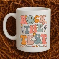Rock The Test Dont Stress Just Do Your Best Teacher Retro Coffee Mug thumb 2
