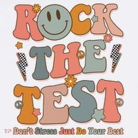 Rock The Test Dont Stress Just Do Your Best Teacher Retro Women's Hoodie thumb 2