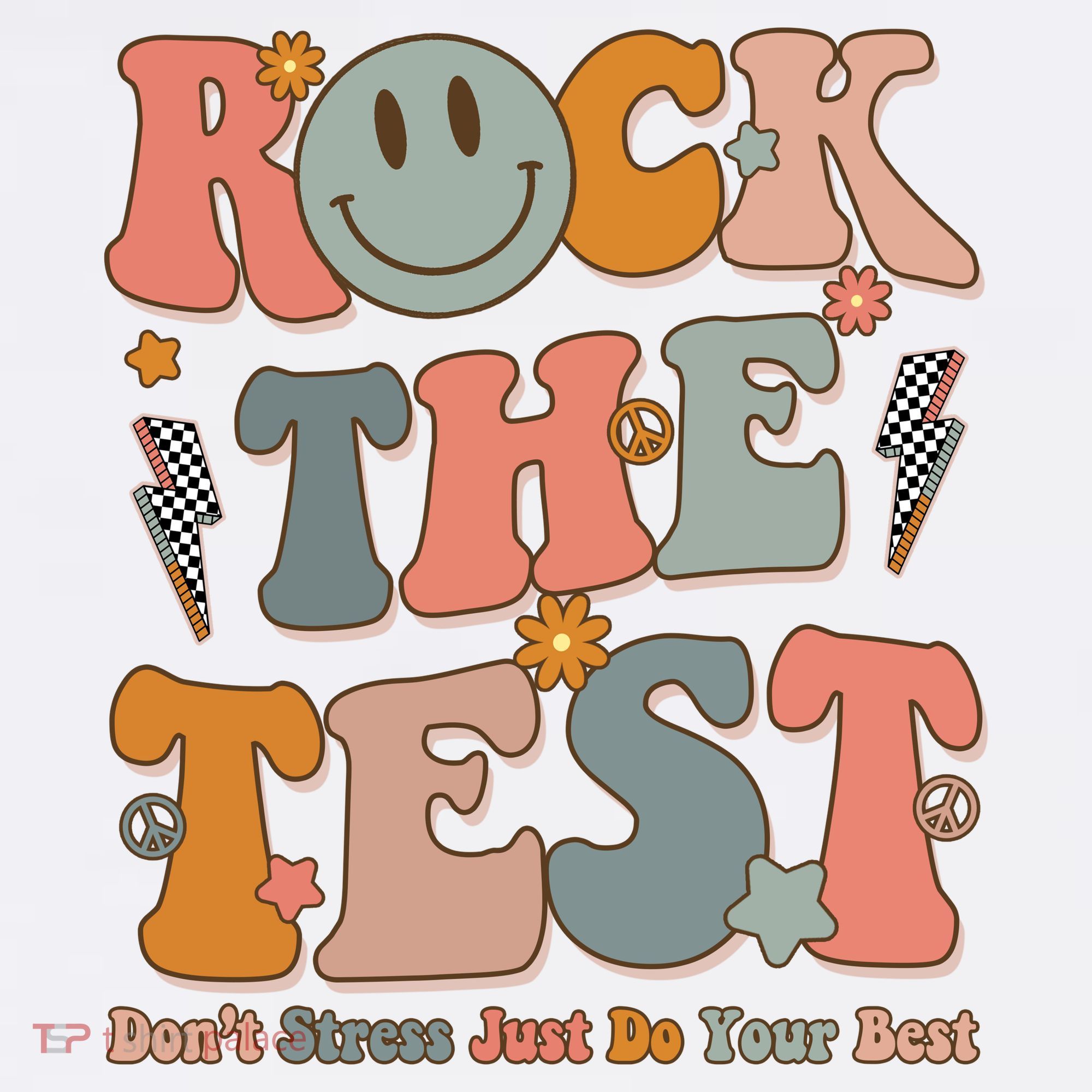 Rock The Test Dont Stress Just Do Your Best Teacher Retro Women's Hoodie