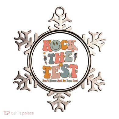 Rock The Test Dont Stress Just Do Your Best Teacher Retro Ornament