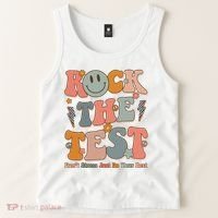 Rock The Test Dont Stress Just Do Your Best Teacher Retro Tank Top thumb 2
