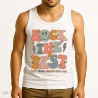 Rock The Test Dont Stress Just Do Your Best Teacher Retro Tank Top thumb 3