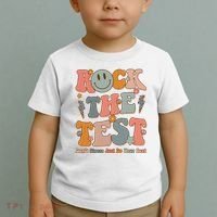 Rock The Test Dont Stress Just Do Your Best Teacher Retro Toddler T-Shirt thumb 2