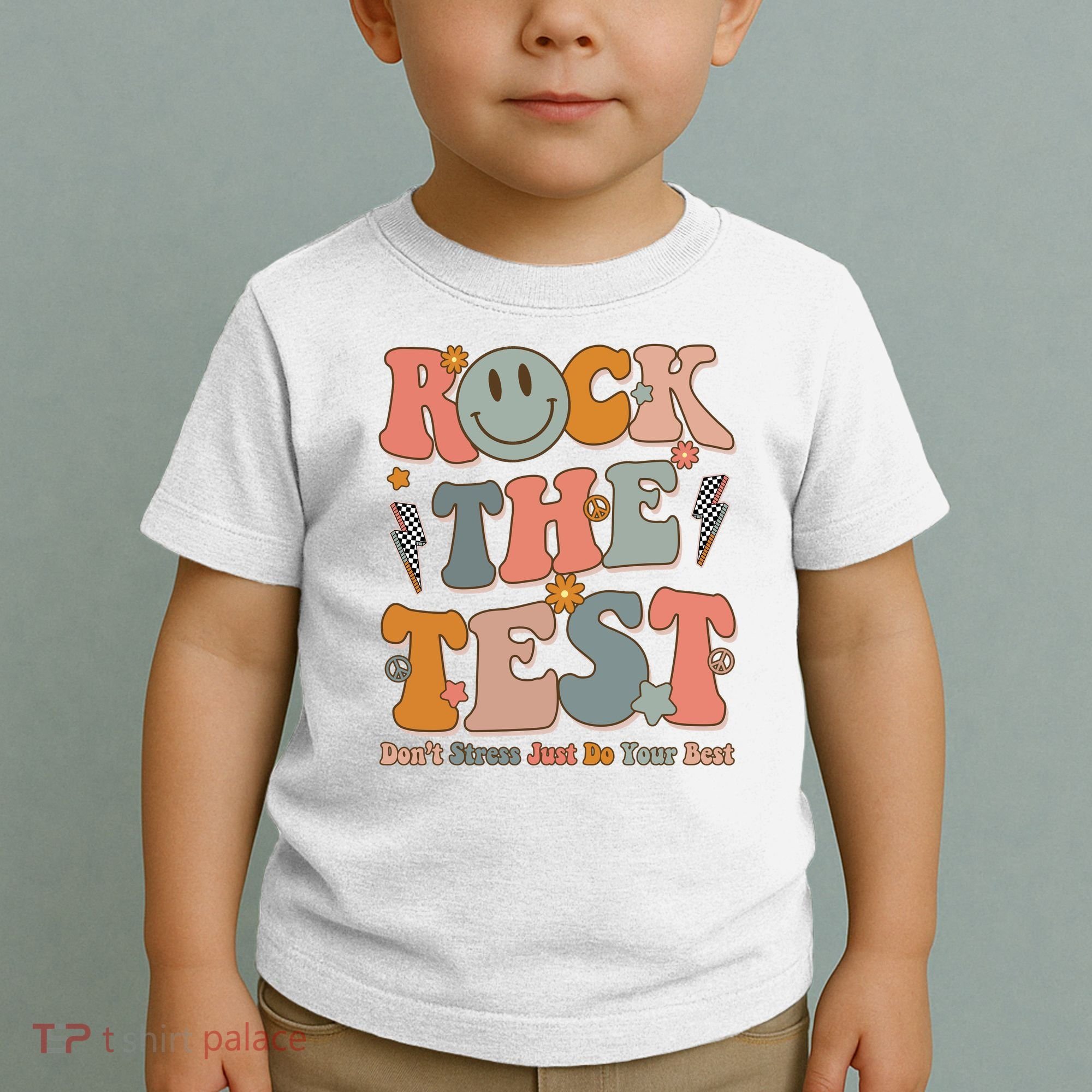 Rock The Test Dont Stress Just Do Your Best Teacher Retro Toddler T-Shirt